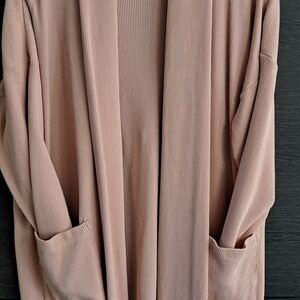 Eileen Fisher Ribbed Knit Cardigan in Soft Pink